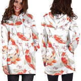 Watercolor Koi Fish Carp Fish Pattern Women'S Hoodie Dress