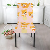 Cute Shiba Inu Dog Pattern  Dining Chair Slipcover