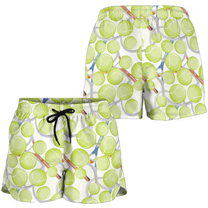 Tennis Pattern Print Design 01 Women Shorts