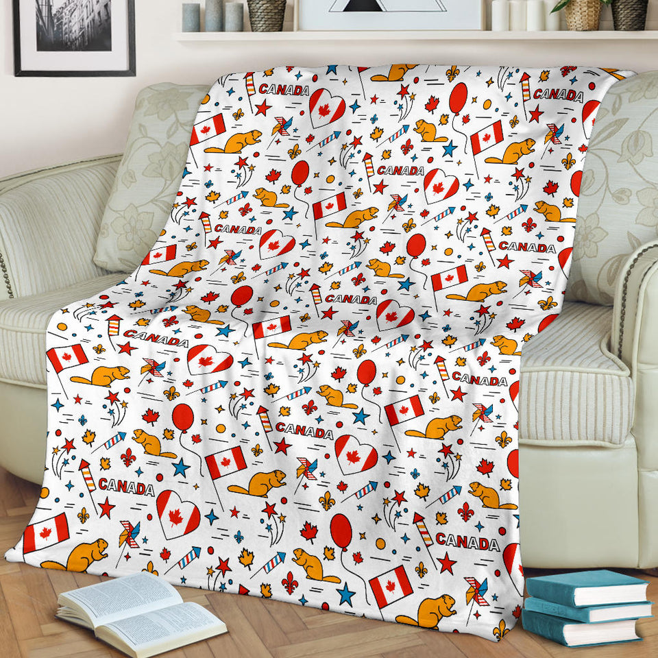 Canada Pattern Print Design 03 Premium Blanket