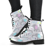 Cute Elephant Mouse Pattern Leather Boots