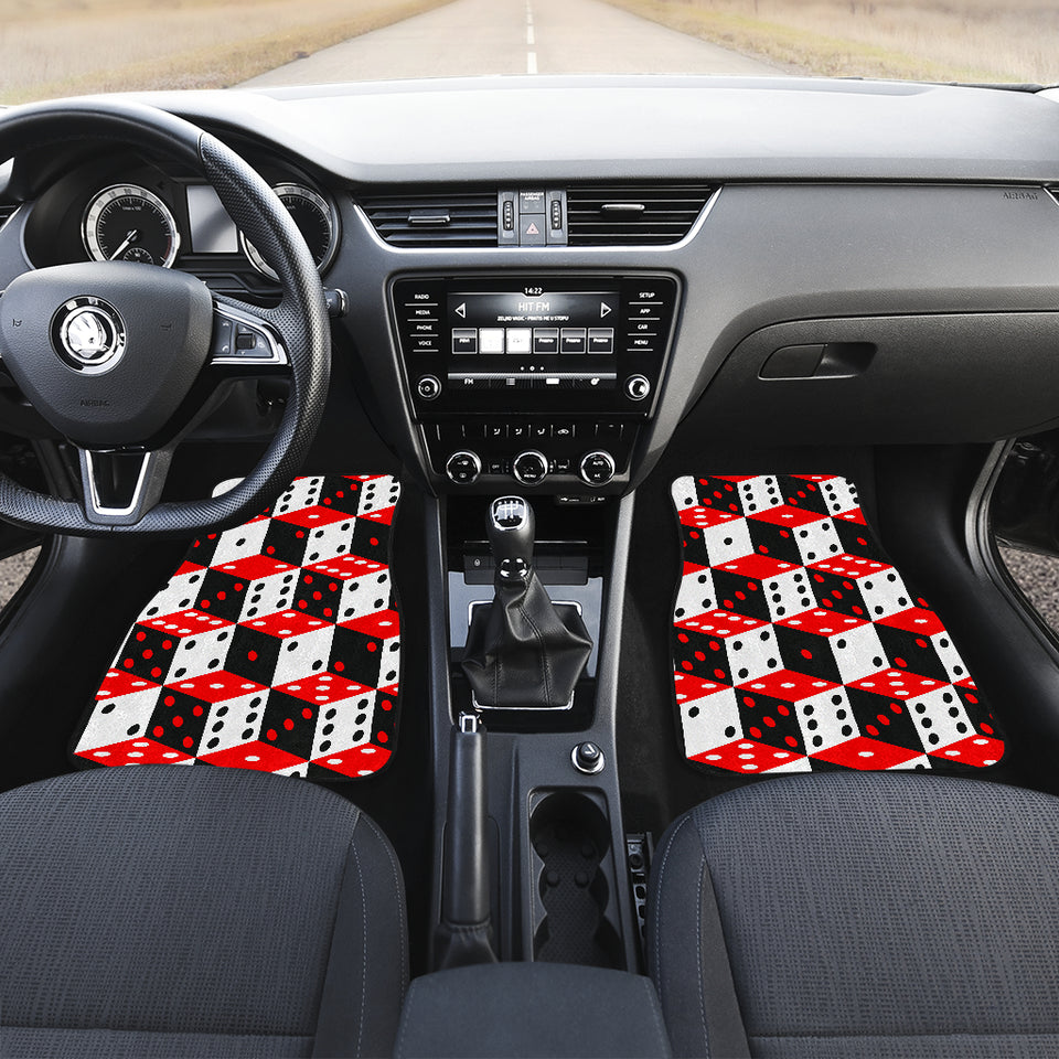 Dice Pattern Print Design 02 Front and Back Car Mats