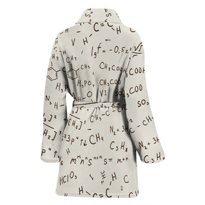 Chemistry Periodic Table Pattern Print Design 04 Women's Bathrobe