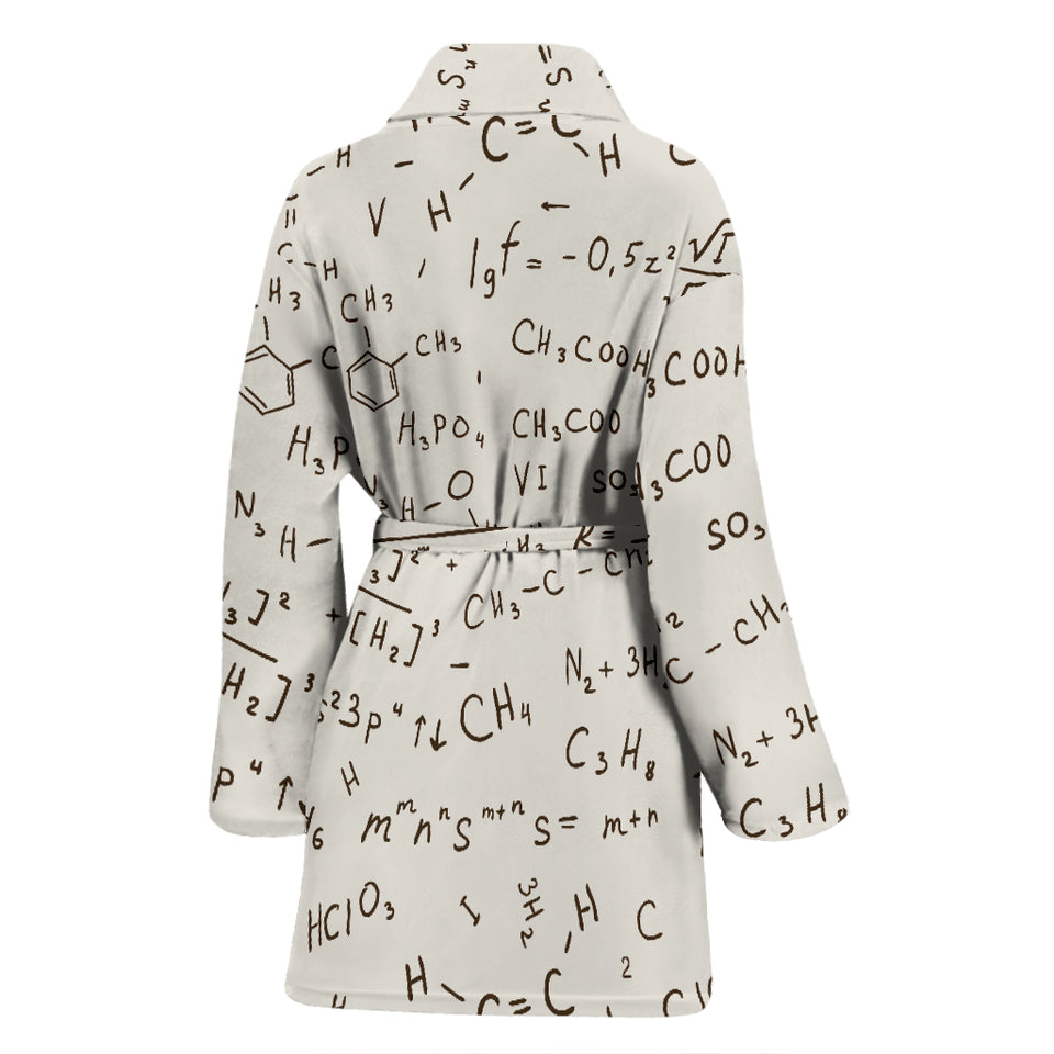 Chemistry Periodic Table Pattern Print Design 04 Women's Bathrobe