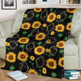Sunflower Golden Polygonal Shapes Premium Blanket