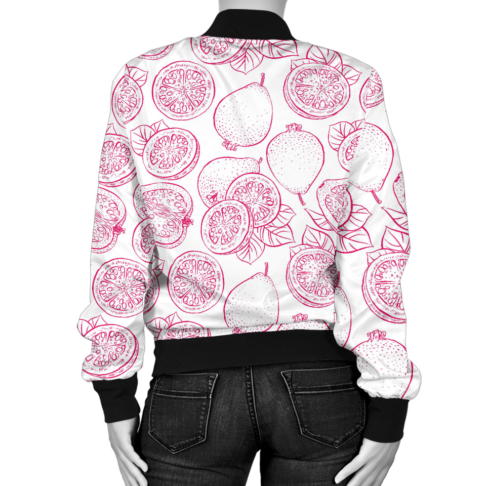 Sketch Guava Pattern Women'S Bomber Jacket