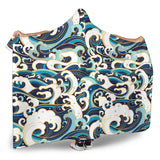 Japanese Wave Pattern Hooded Blanket