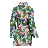 Hummingbird Pattern Print Design 05 Women's Bathrobe