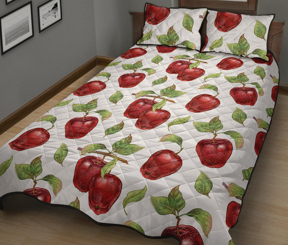 Red apples pattern Quilt Bed Set