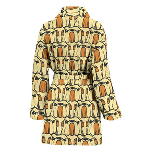 English Bulldog Pattern Print Design 02 Women's Bathrobe