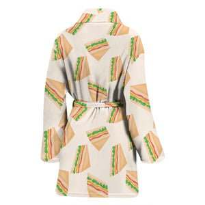 Sandwich Pattern Print Design 01 Women's Bathrobe