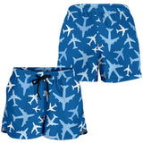 Airplane Pattern In The Sky Women Shorts