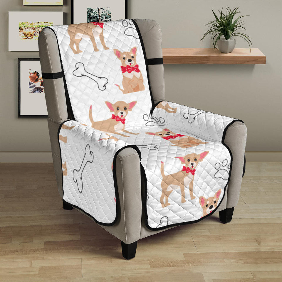 Chihuahua bone paw pattern Chair Cover Protector