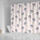 Cute Raccoons Leaves Pattern Shower Curtain Fulfilled In US