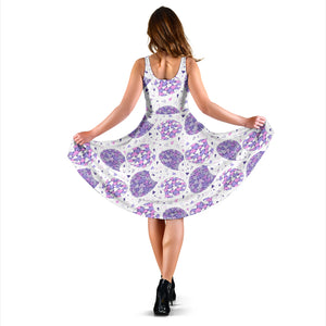 Hedgehog Pattern Print Design 05 Sleeveless Midi Dress
