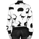 Goat Ram Pattern Women'S Bomber Jacket