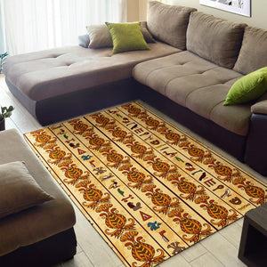 Egypt Hieroglyphics Pattern Print Design 04 Area Rug