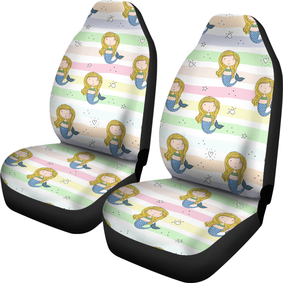 Cute Hand Drawn Mermaid Universal Fit Car Seat Covers