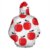 Red Apples White Background Zip Up Hoodie