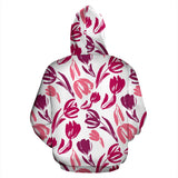 Pink Sketch Tulip Pattern Men Women Pullover Hoodie