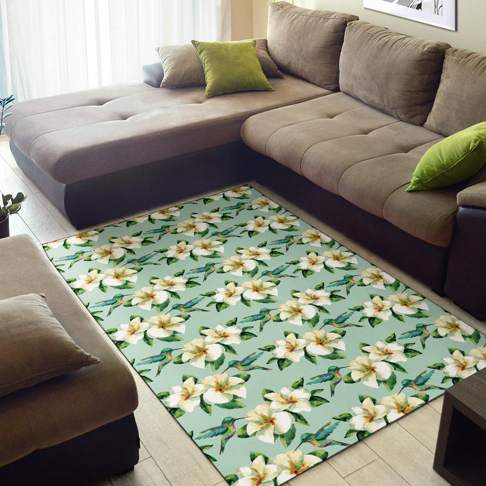 Hummingbird Pattern Print Design 01 Area Rug
