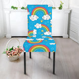 Rainbows Sky Clouds Pattern Dining Chair Slipcover