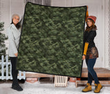 Digital Green Camo Camouflage Pattern Premium Quilt