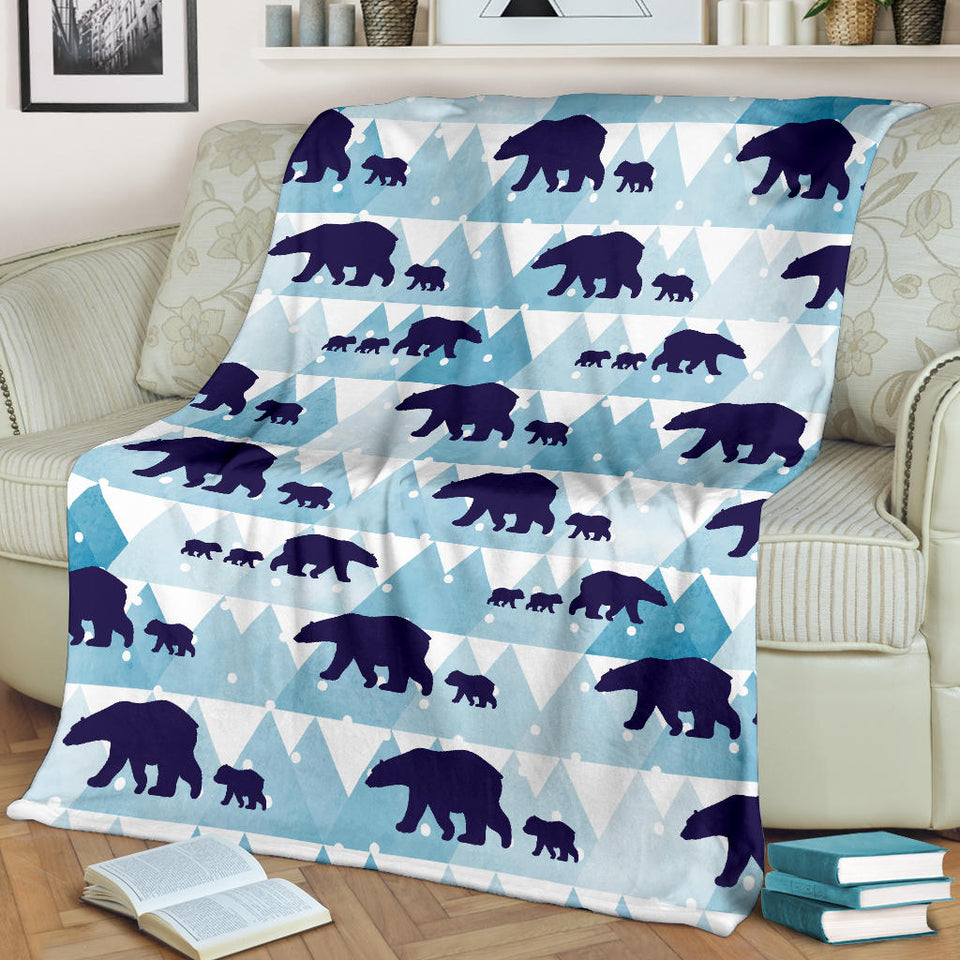 Polar Bear Winter Snow Pattern Premium Blanket