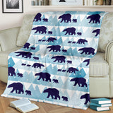 Polar Bear Winter Snow Pattern Premium Blanket