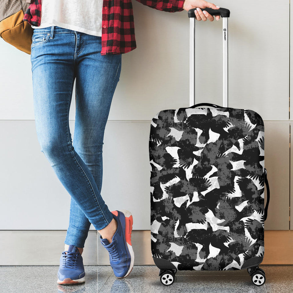 Crow Illustration Pattern Luggage Covers