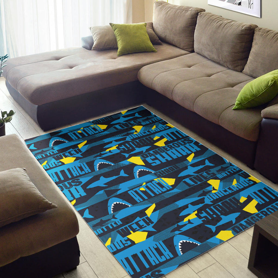 Shark Dangerous Area Rug
