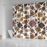American Football Ball Pattern Shower Curtain Fulfilled In US