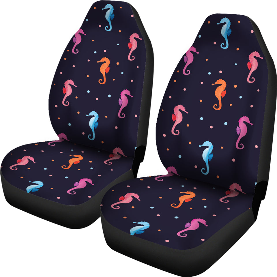 Watercolor Colorful Seahorse Pattern  Universal Fit Car Seat Covers