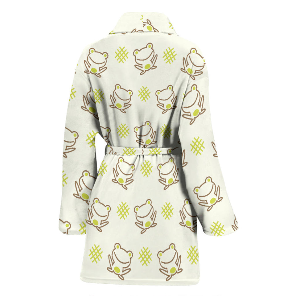 Cute Cartoon Frog Baby Pattern Women'S Bathrobe