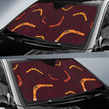 Boomerang Australian Aboriginal Ornament Circle Black Background Car Sun Shade