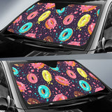 Colorful Donut Glaze Pattern Car Sun Shade
