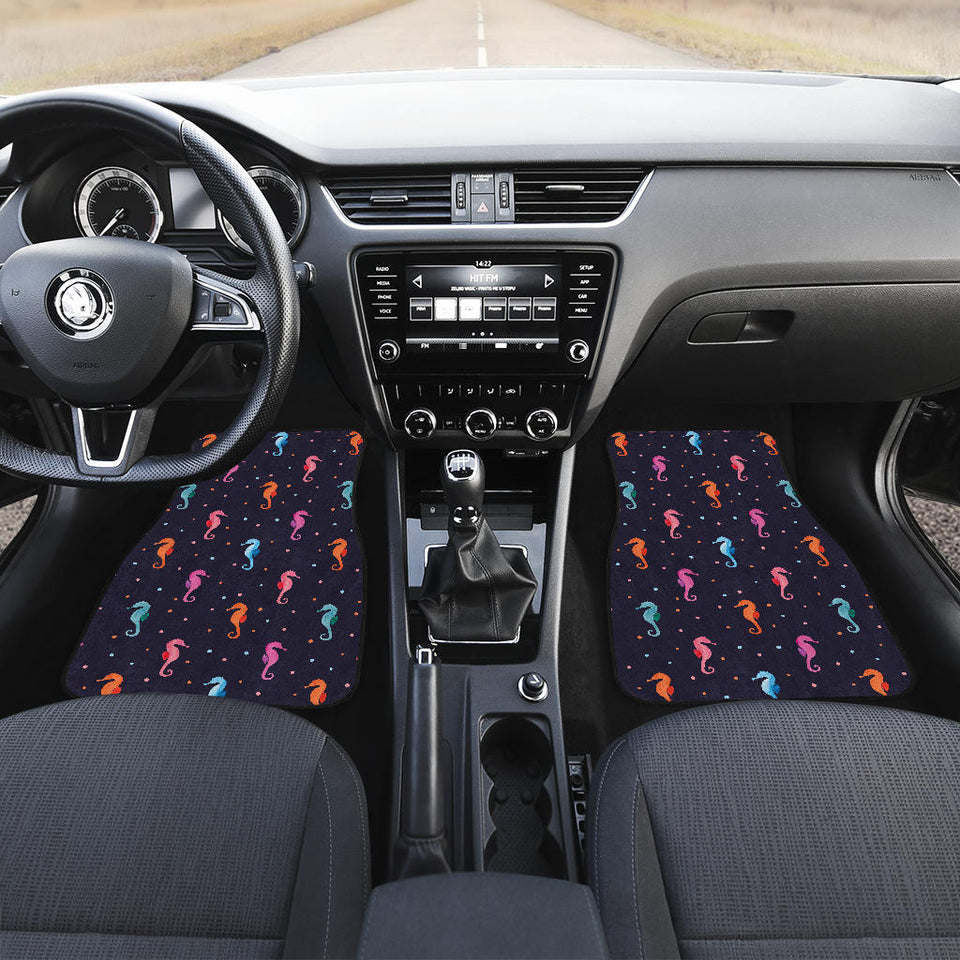 Watercolor Colorful Seahorse Pattern Front Car Mats