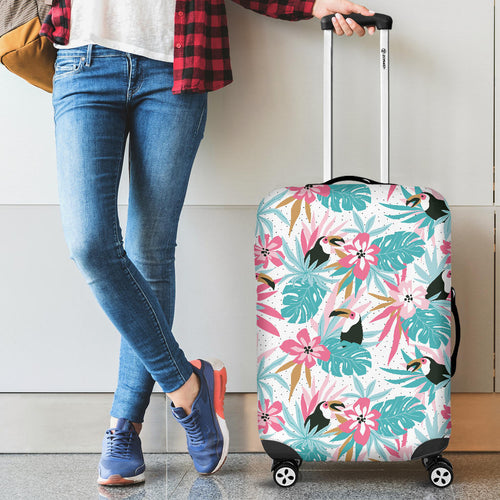 Toucan Tropical Flower Leave Pattern Cabin Suitcases Luggages