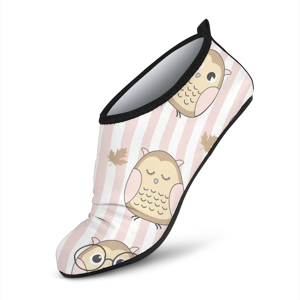 Cute Owl Leaf Aqua Shoes