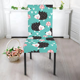 Hedgehog Pattern Print Design 03 Dining Chair Slipcover