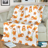 Brown Pomeranian Pattern Premium Blanket
