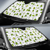 Sketch Funny Frog Pattern Car Sun Shade