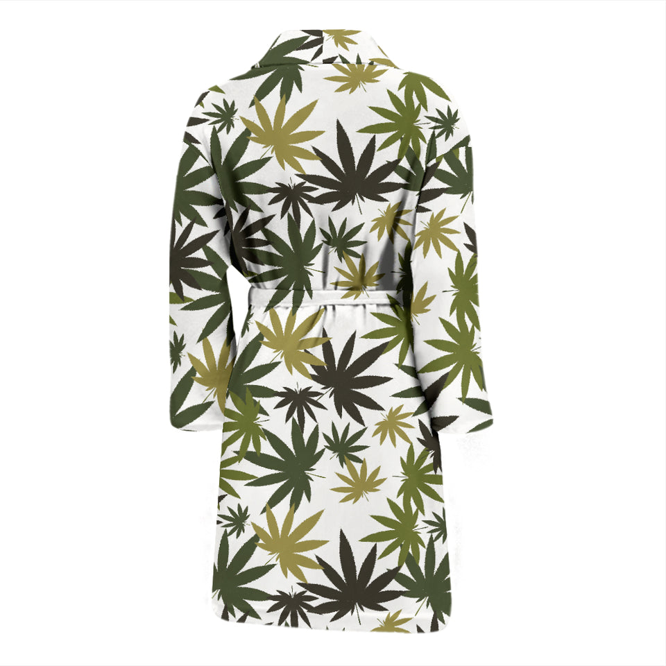 Canabis Marijuana Weed Pattern Print Design 05 Men's Bathrobe