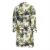 Canabis Marijuana Weed Pattern Print Design 05 Men's Bathrobe