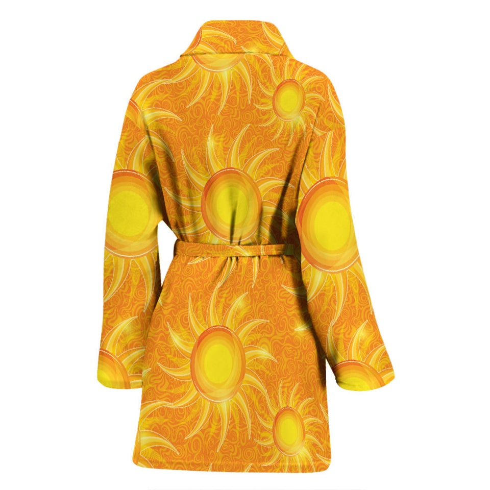 Sun Orange Background Women'S Bathrobe