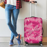 Beautiful Dragonfly Pink Background Cabin Suitcases Luggages