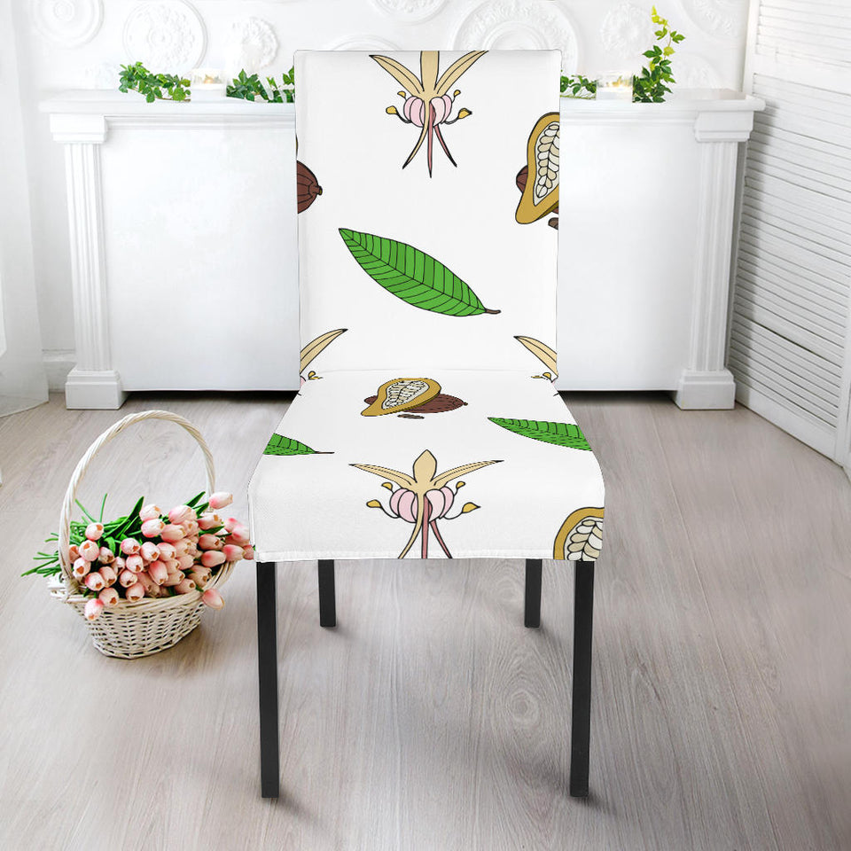 Color Hand Drawn Cocoa Pattern Dining Chair Slipcover