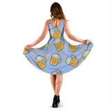 Beer Pattern Sleeveless Midi Dress