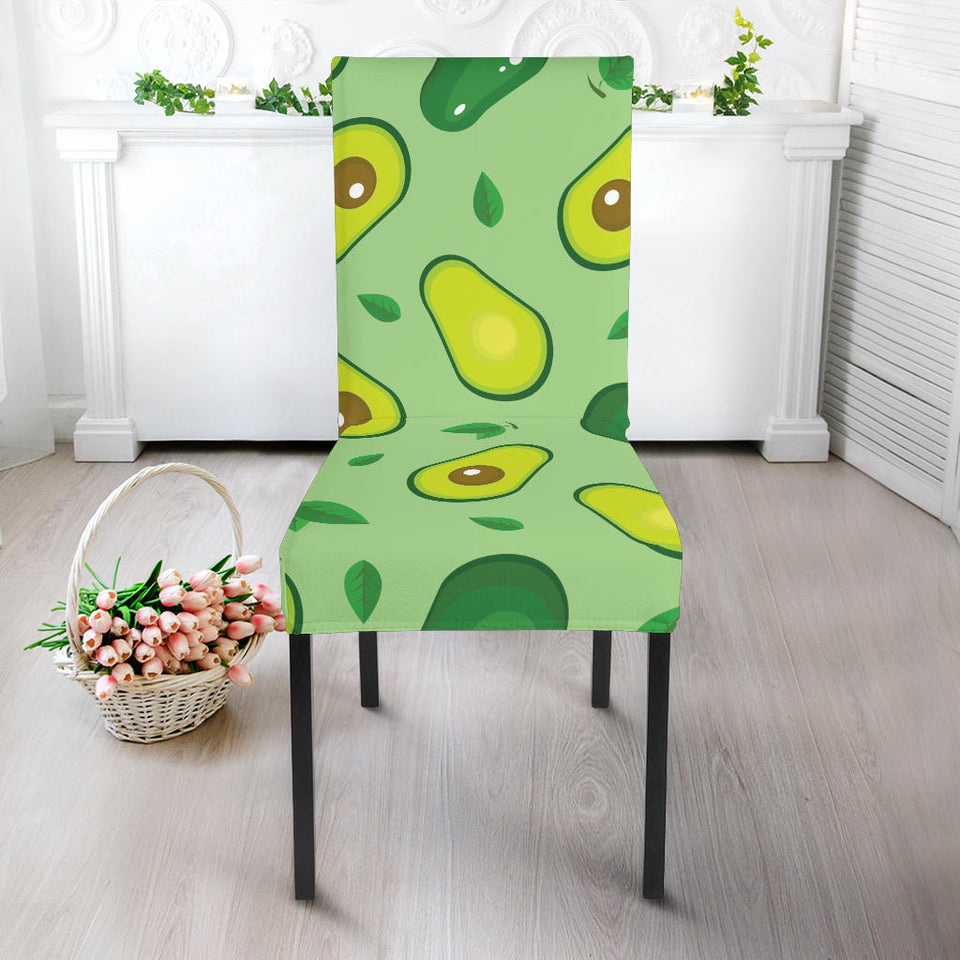 Avocado Pattern Green Background Dining Chair Slipcover