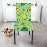 Avocado Pattern Green Background Dining Chair Slipcover